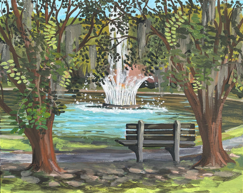 "Daffin Park Bench" by Adrienne Berkland