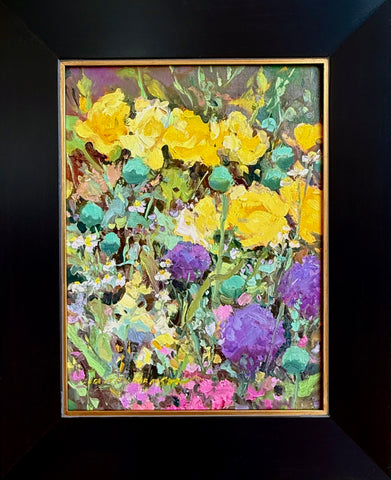 "Allium & Yellow Roses" by Lori Keith Robinson