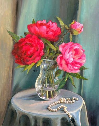 "Peonies and Pearl" by Julia Kamenskikh